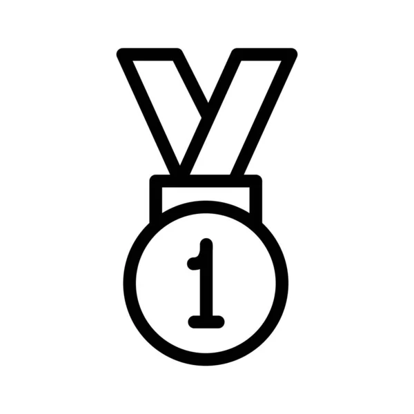 Medal Vector Thin Line Icon — Stock Vector