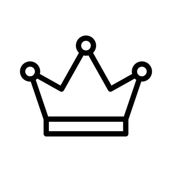 Crown Vector Thin Line Icon — Stock Vector