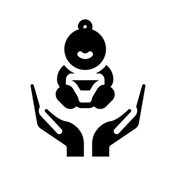 Zorg Vector Glyph Platte Pictogram — Stockvector