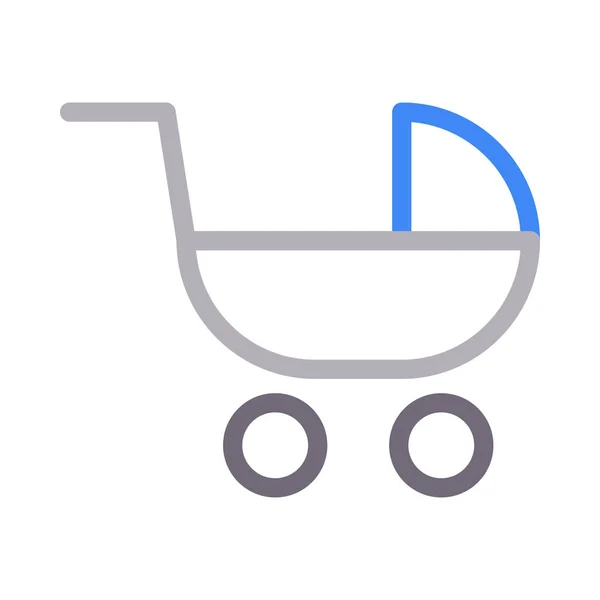 Buggy Flat Color Line Icon — 스톡 벡터