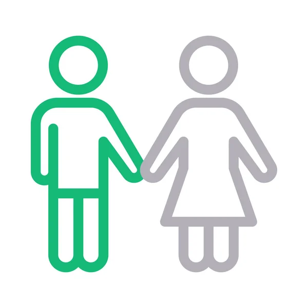 Relationship Flat Color Line Icon — 스톡 벡터