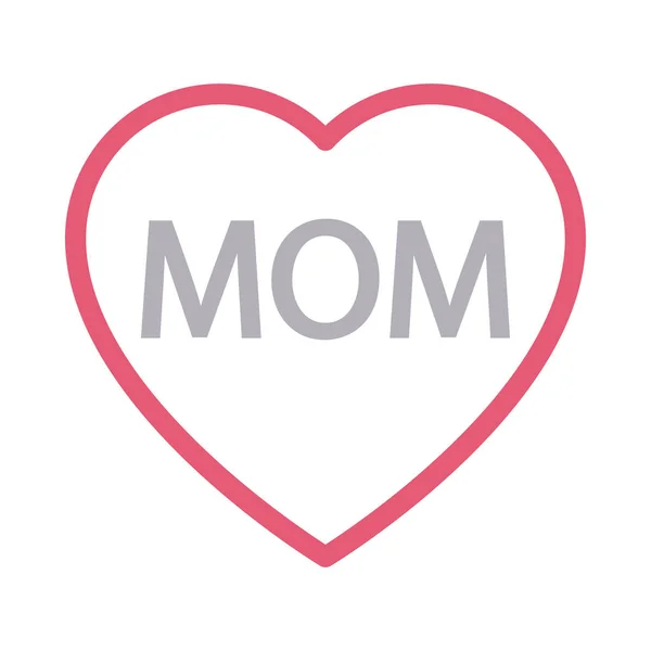 Love Mom Flat Color Line Icon — Stock Vector