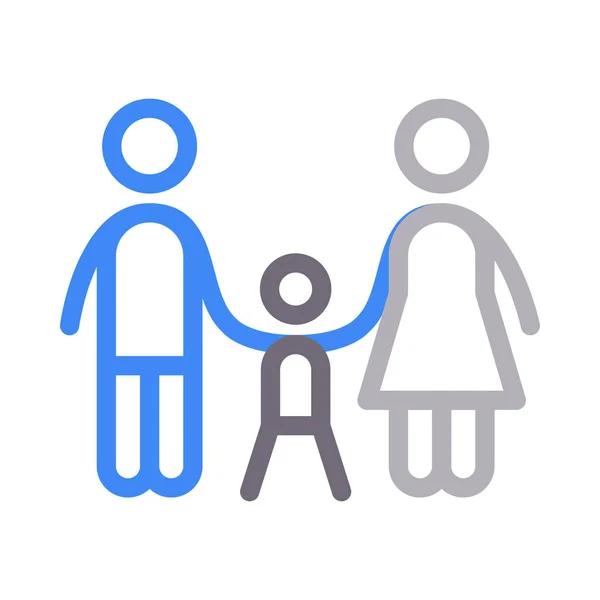 Parents Flat Color Line Icon — 스톡 벡터