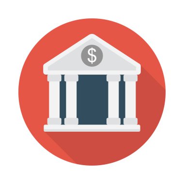Banka vektör düz simgesi