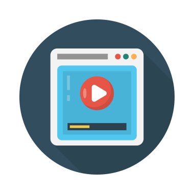 Video vektör düz simgesi