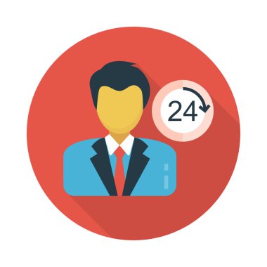 zaman vektörü düz simgesi