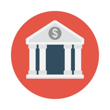 Banka vektör düz simgesi