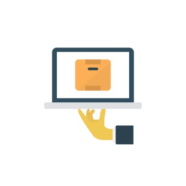 dağıtım vektörü düz renk simgesi 