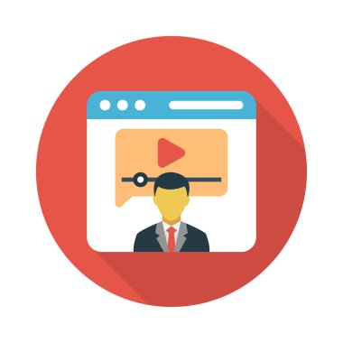 oyuncu vektörü düz renk simgesi 