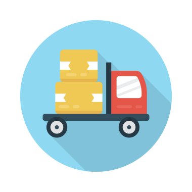 kamyon vektör düz renk simgesi