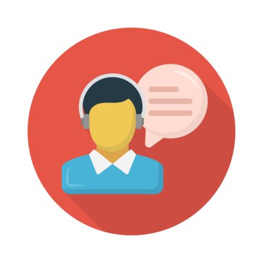 sohbet vektörü düz renk simgesi