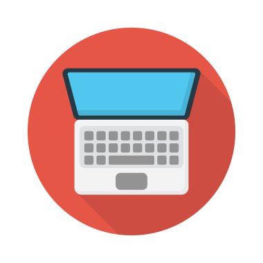 dizüstü bilgisayar vektörü düz renk simgesi