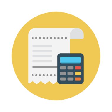 muhasebe vektörü düz renk simgesi