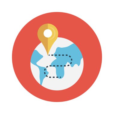 konum vektörü düz renk simgesi