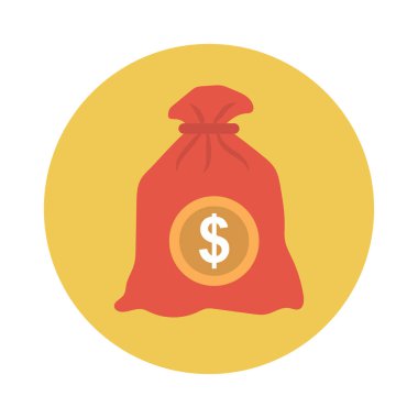 torba vektörü düz renk simgesi