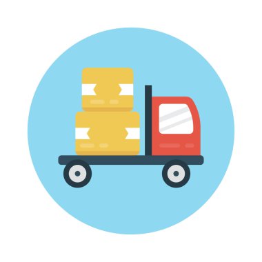 kamyon vektör düz renk simgesi