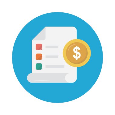 fatura vektörü düz renk simgesi