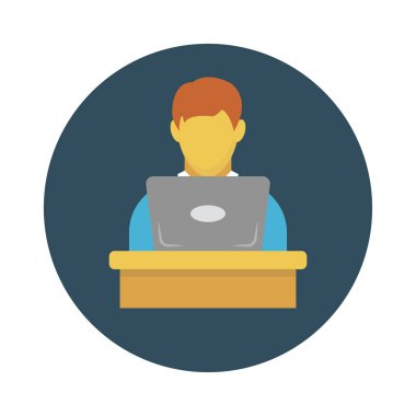 servis vektörü düz renk simgesi