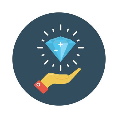 mücevher vektörü düz renk simgesi