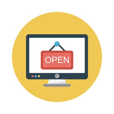 çevrimiçi vektör düz renk simgesi