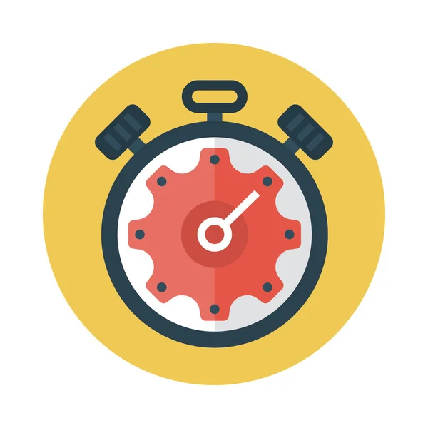 Reloj Vector Icono Plano — Archivo Imágenes Vectoriales