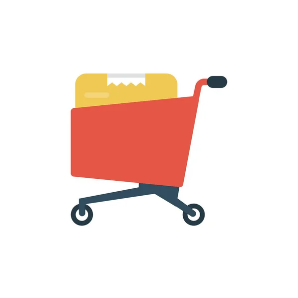 Cart Vector Flat Color Icon — Stock Vector