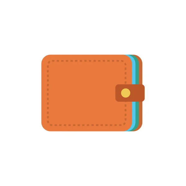 Vector Monedero Icono Color Plano — Vector de stock