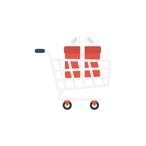 Vector Compras Icono Color Plano — Vector de stock