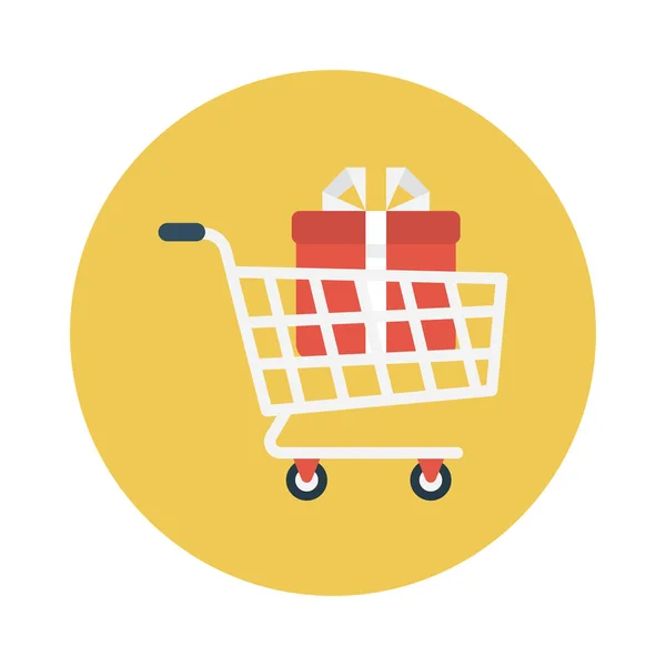 Shopping Vector Flat Color Icon — Stock Vector