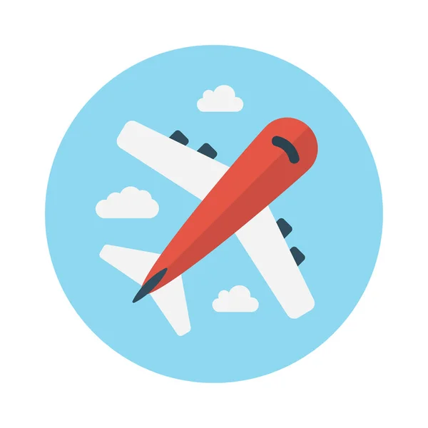 Flight Vector Flat Color Icon — Stock Vector