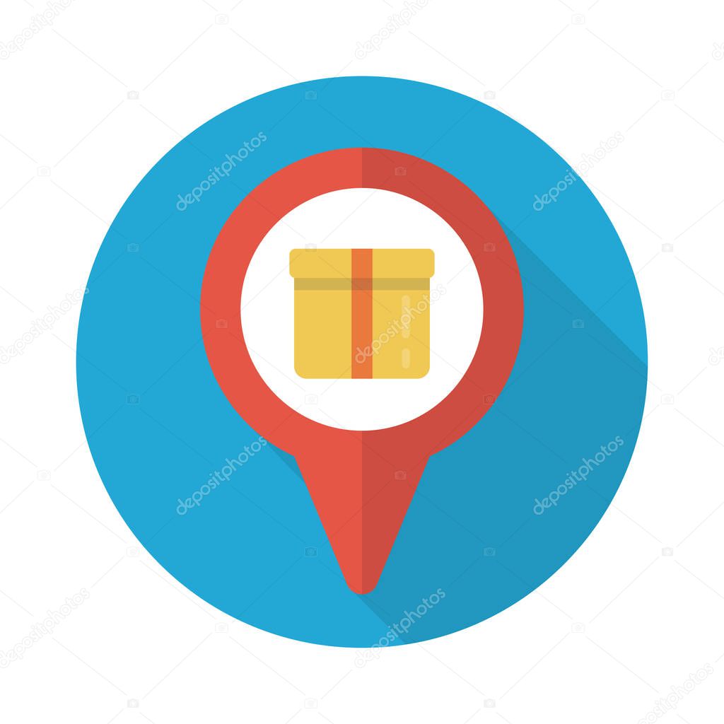 Location vector flat color icon
