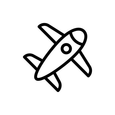 uçak vektörü ince çizgi simgesi