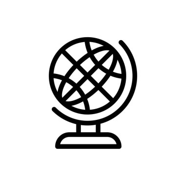 dünya vektör ince çizgi simgesi