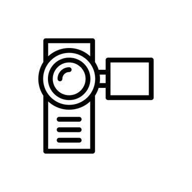 kamera vektörü ince çizgi simgesi