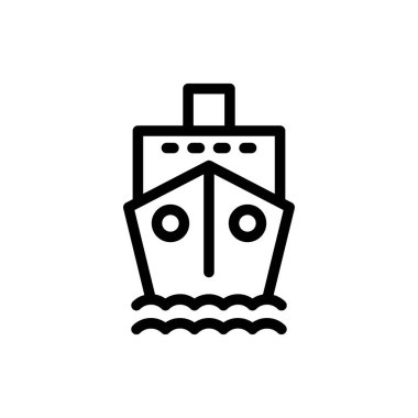 Gemi vektör ince çizgi simgesi
