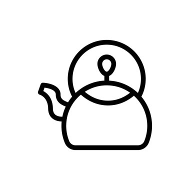 çaydanlık vektörü ince çizgi simgesi