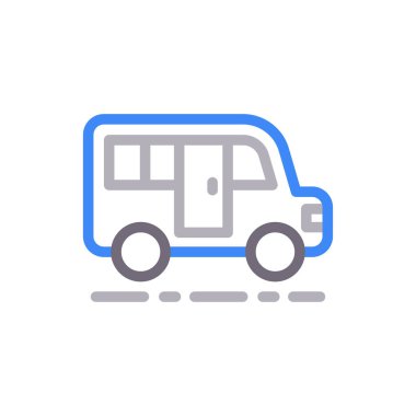 araç vektör renk çizgisi simgesi