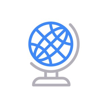 dünya vektör renk çizgisi simgesi