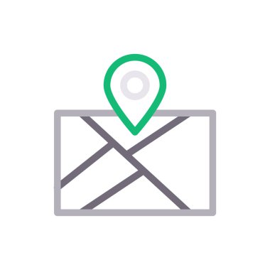 konum vektör renk çizgisi simgesi