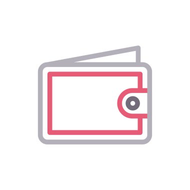 cüzdan vektör renk çizgisi simgesi