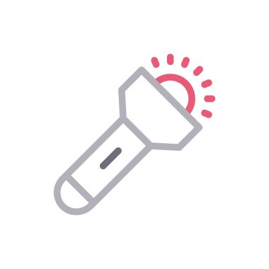 flashlight vector color line icon