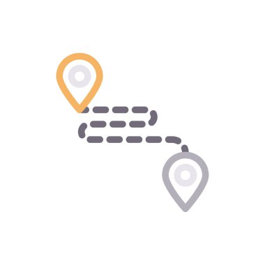 konum vektör renk çizgisi simgesi