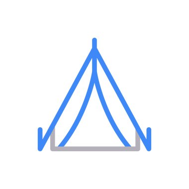 tent vector color line icon