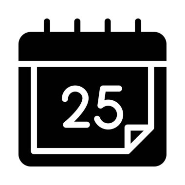 date vetor glyph flat icon