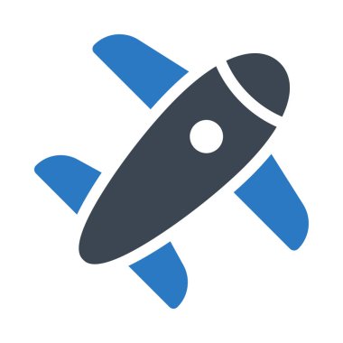 airplane vector glyph color icon