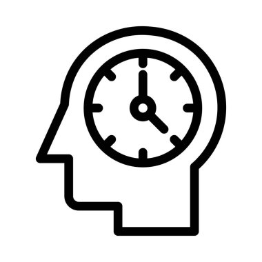 zaman vektörü ince çizgi simgesi