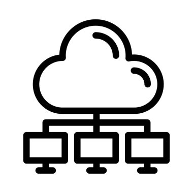 ağ vektörü ince çizgi simgesi