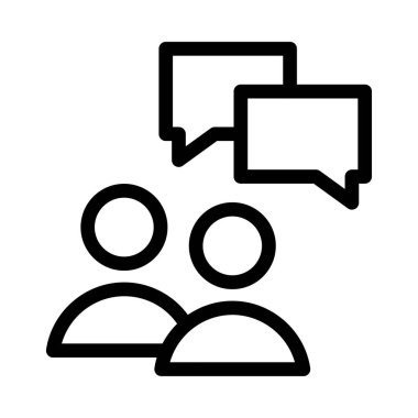 tartışma vektörü ince çizgi simgesi