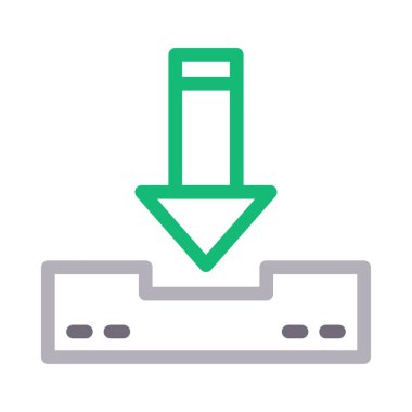 Gelen kutusu vektör renk çizgisi simgesi