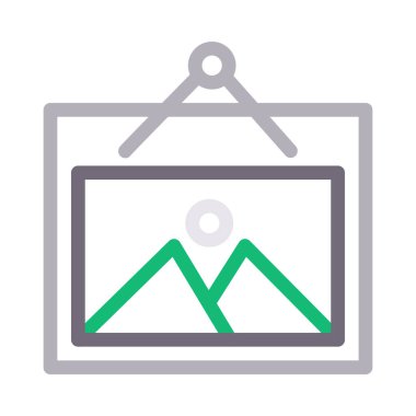 fotoğraf vektörü renk çizgisi simgesi